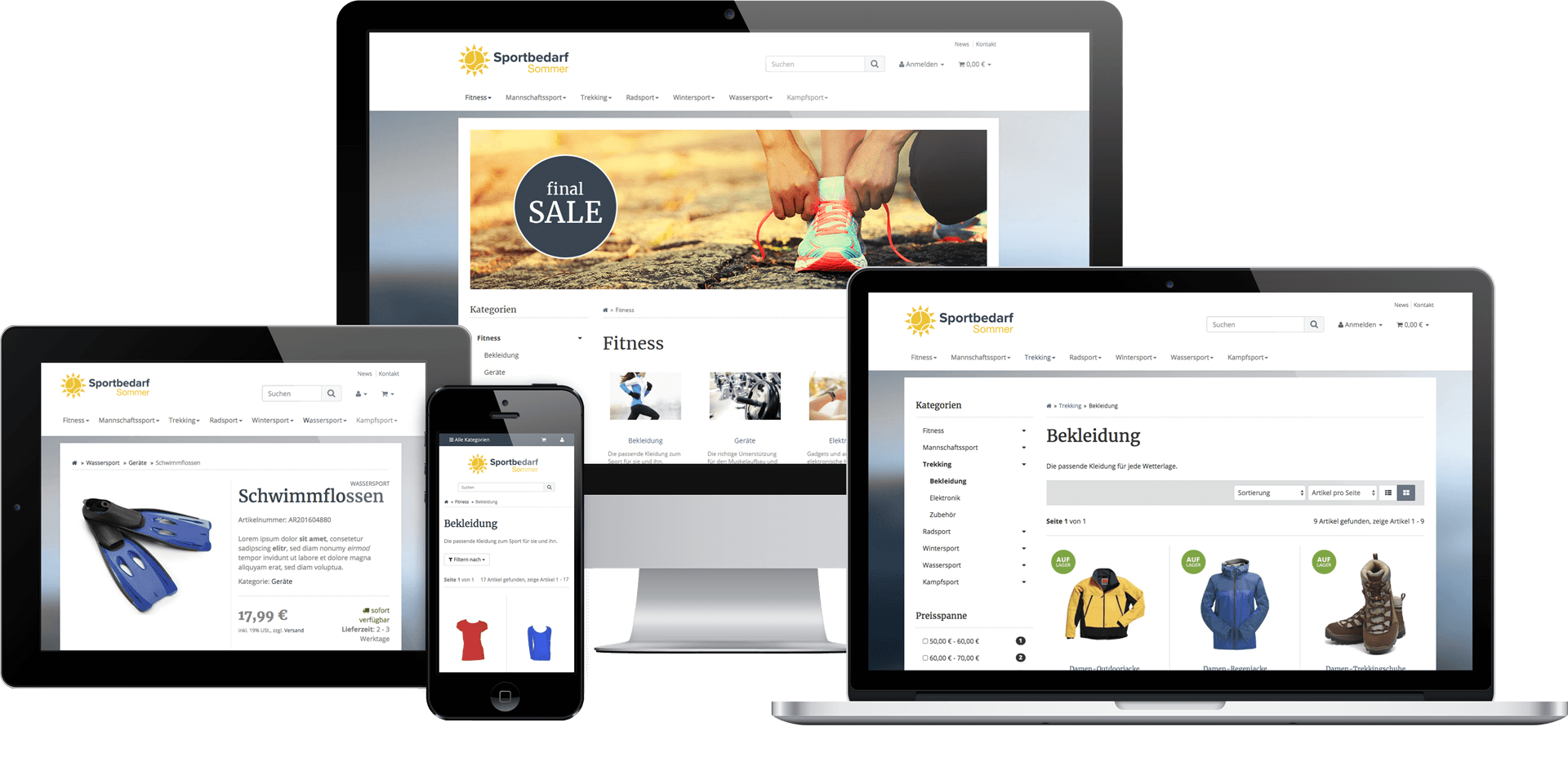 JTL-Shop auf Desktop Tablet und Smartphone